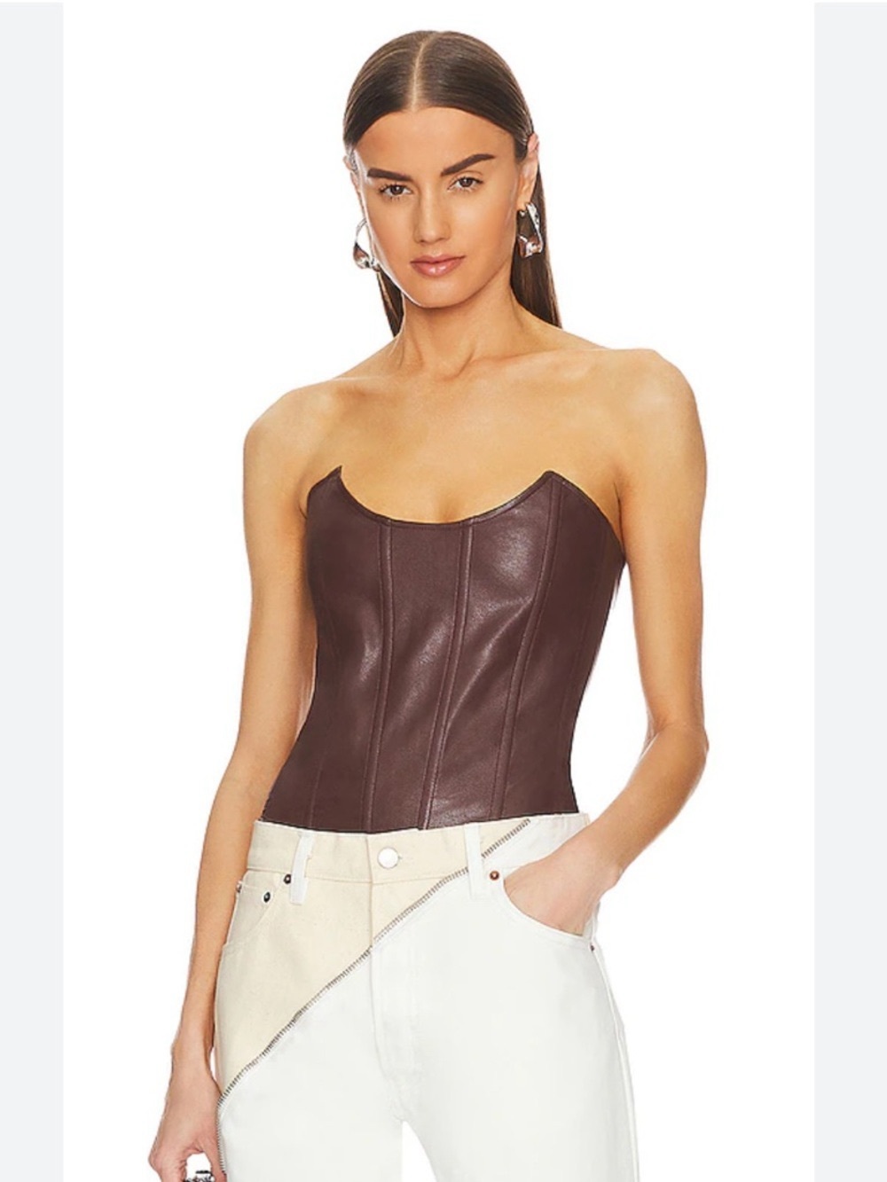 Miaou Leia Corset Top – Brown (Size S)
